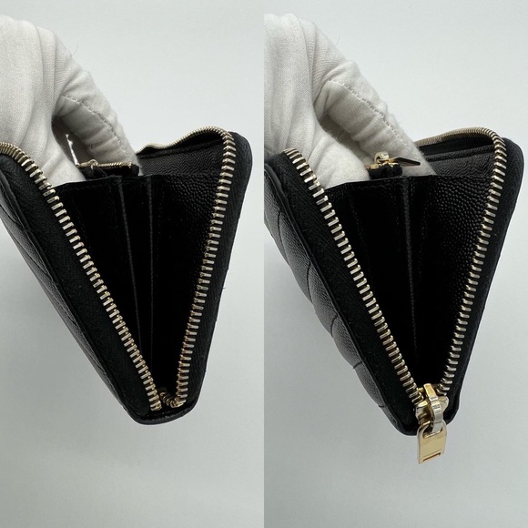 ❌SOLD❌Authentic Yves Saint Laurent zip around wallet in grain embossed calfskin - Picture 11 of 15